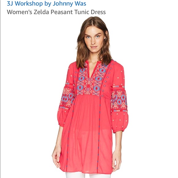 Zelda Peasant Tunic HTF Dress By JOHNNY WAS - Picture 2 of 7